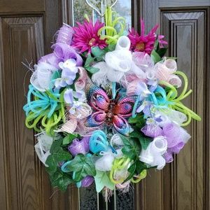 Butterfly Flower Wreath